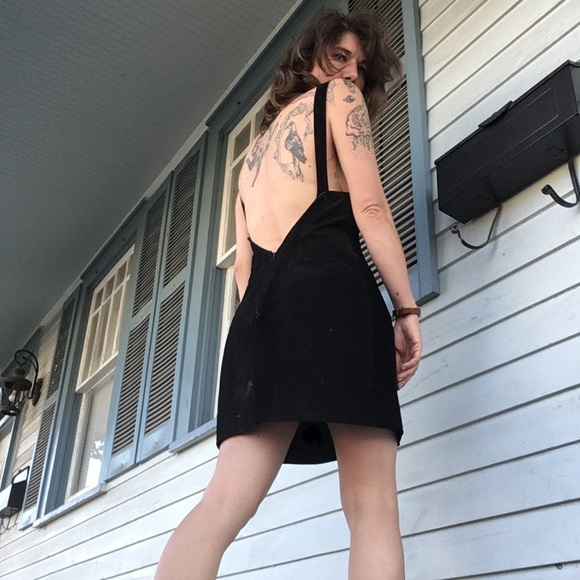 Amazing vintage suede punk rock minidress - Picture 2 of 5